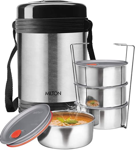 milton stainless steel lunch box-1500ml|milton lunch box tiffin.